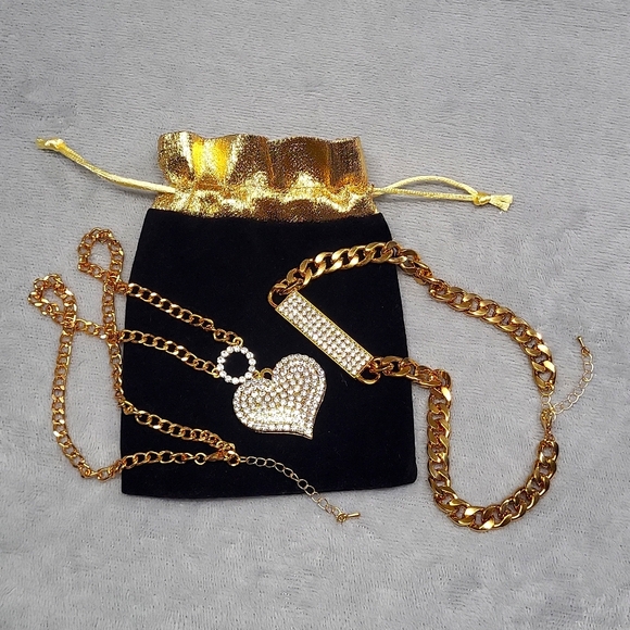 Necklace & Choker Set with Bag - Picture 3 of 12